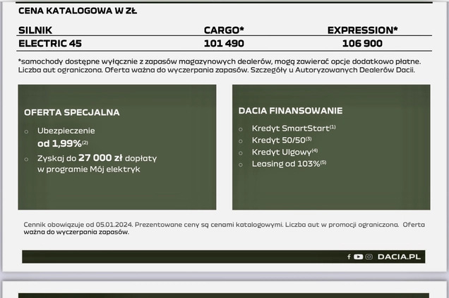 Dacia Spring cena 42900 przebieg: 21000, rok produkcji 2021 z Śrem małe 436